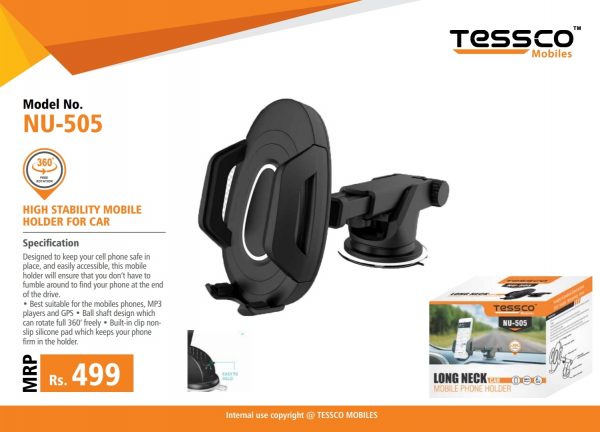 TESSCO NU 505 – 360° CAR MOBILE HOLDER (LONG NECK) - Image 2