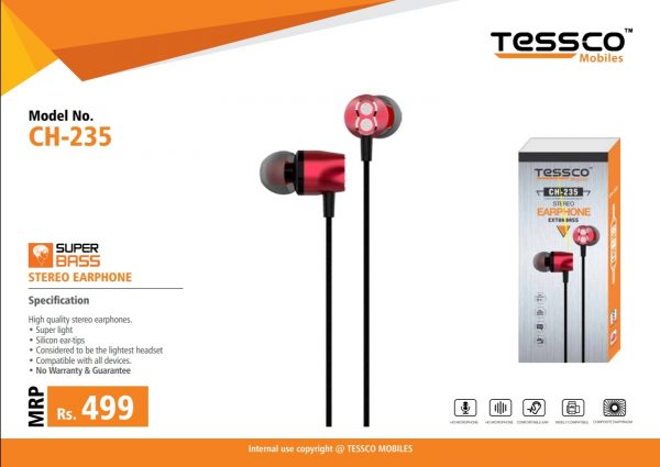 Tessco CH 235 Wired Earphone (In Ear) 6 months Warranty - Image 6