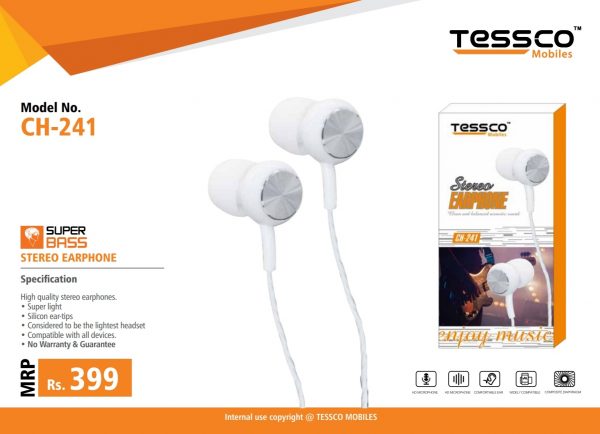 Tessco CH 241 Wired Earphone (In Ear) - Image 2