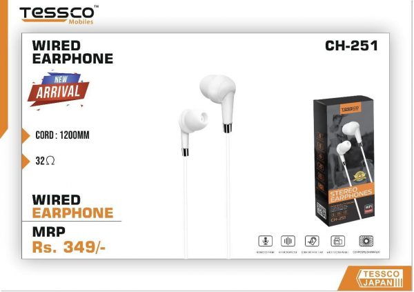 Tessco CH 251 Wired Earphone (In Ear) - Image 3