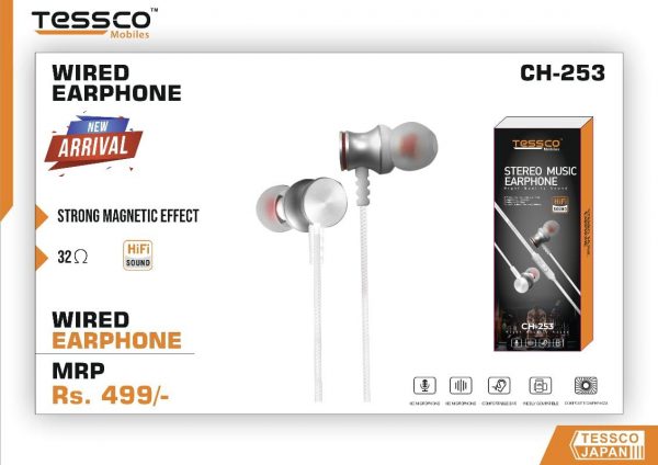 Tessco CH 253 Wired Earphone (In Ear) 6 months Warranty - Image 3