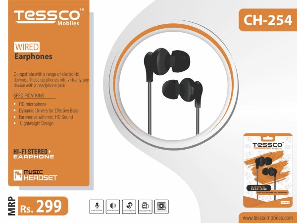 Tessco CH 254 Wired Earphone (In Ear) - Image 4