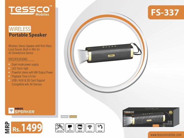 Tessco FS 337 8W Bluetooth Speaker (6 Months Warranty) - Image 4