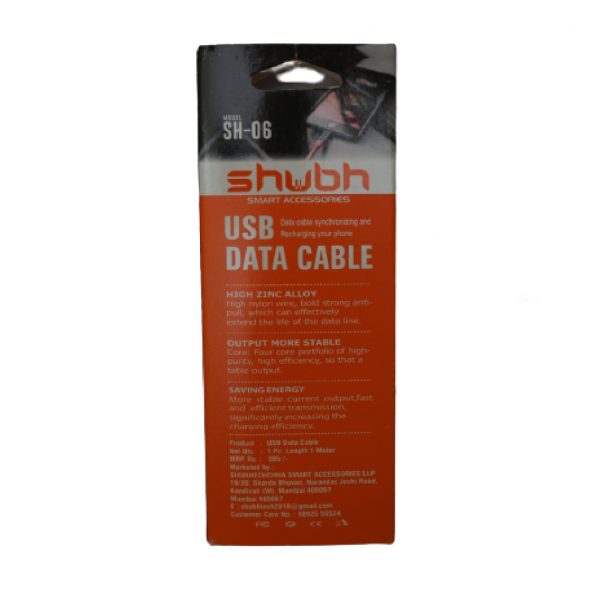 Shubh SH06 3.5A Micro USB Cable 1 meter (6 Months Warranty) - Image 2