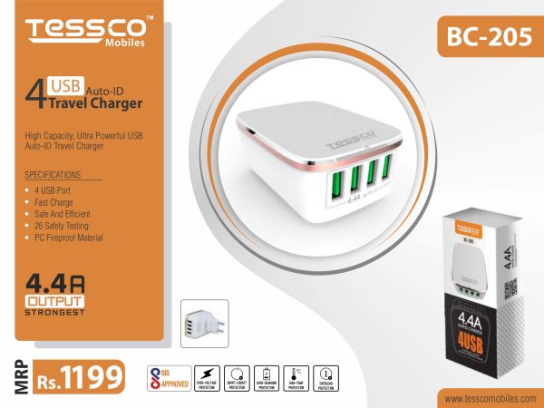 Tessco BC 205 A 4.4A Charger 4 USB Ports (6 Months Warranty) 4404 - Image 11
