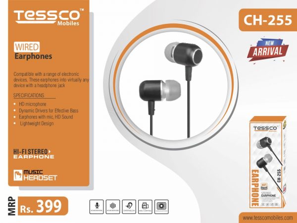 Tessco CH 255 Wired Earphone (In Ear) - Image 3