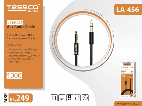 Tessco LA 456 AUX Cable 1.5meter (6 Months Warranty) - Image 5