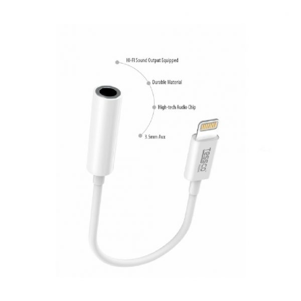 Tessco LA 457 IP LIGHTNING (iphone) To 3.5mm Female Connector (6 Months Warranty)
