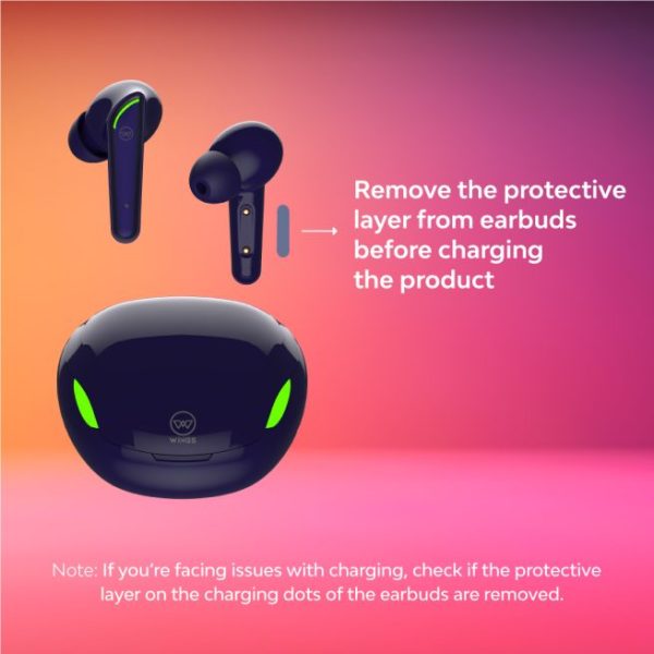 Wings Phantom 250 Wireless Earbuds, with 30 Hours Playtime, Bullet Charge, 40ms Low Latency, Bluetooth 5.2, 13mm Drivers, AAC Codec Support, Acoustic Echo Cancellation TWS Earphones (Blue) - Image 3