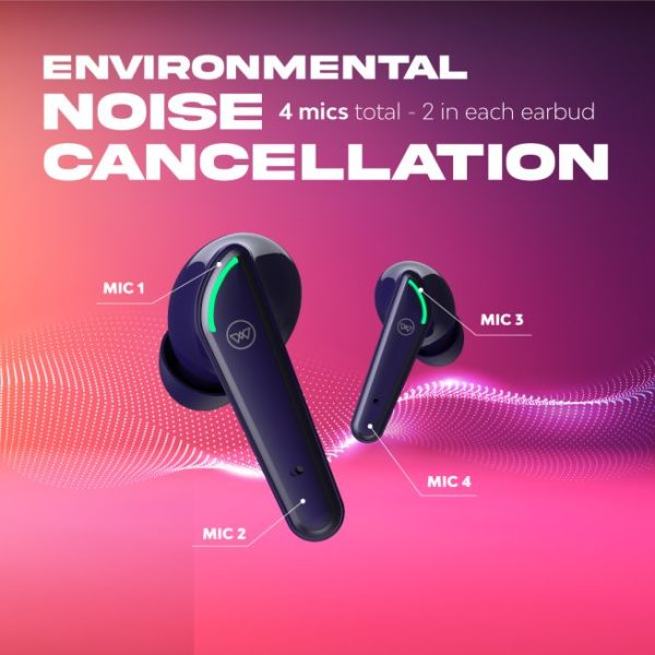 Wings Phantom 250 Wireless Earbuds, with 30 Hours Playtime, Bullet Charge, 40ms Low Latency, Bluetooth 5.2, 13mm Drivers, AAC Codec Support, Acoustic Echo Cancellation TWS Earphones (Blue) - Image 7