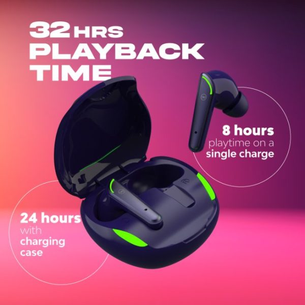 Wings Phantom 250 Wireless Earbuds, with 30 Hours Playtime, Bullet Charge, 40ms Low Latency, Bluetooth 5.2, 13mm Drivers, AAC Codec Support, Acoustic Echo Cancellation TWS Earphones (Blue) - Image 10