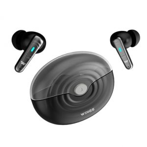 Wings Flobuds 200 Made in India Wireless Earbuds Transparent Case, 13mm Drivers, Smart ENC, 50 Hrs Total Playtime, Gaming Mode 40 ms Low Latency, Voice Assistant Support.