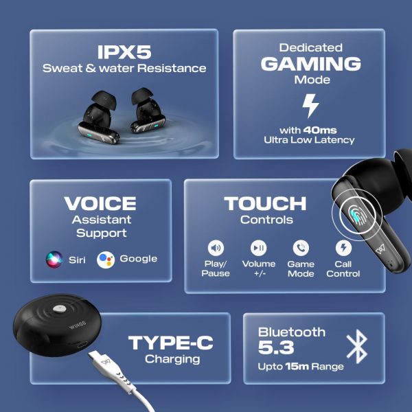 Wings Flobuds 200 Made in India Wireless Earbuds Transparent Case, 13mm Drivers, Smart ENC, 50 Hrs Total Playtime, Gaming Mode 40 ms Low Latency, Voice Assistant Support. - Image 16