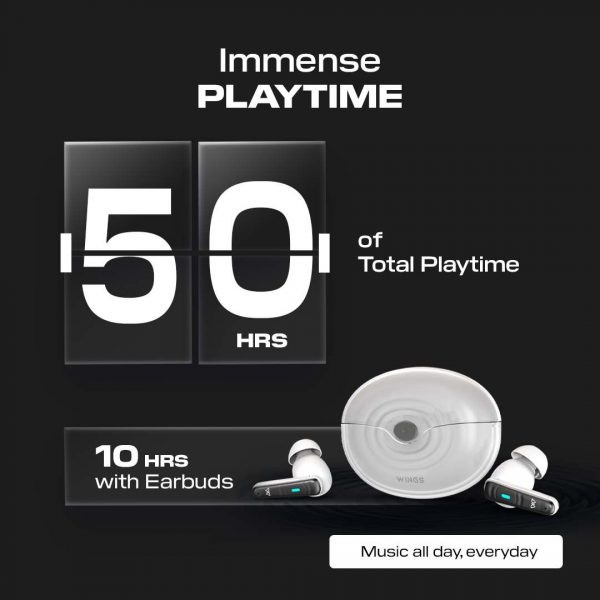Wings Flobuds 200 Made in India Wireless Earbuds Transparent Case, 13mm Drivers, Smart ENC, 50 Hrs Total Playtime, Gaming Mode 40 ms Low Latency, Voice Assistant Support. - Image 15