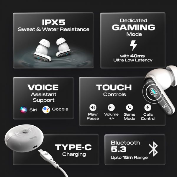 Wings Flobuds 200 Made in India Wireless Earbuds Transparent Case, 13mm Drivers, Smart ENC, 50 Hrs Total Playtime, Gaming Mode 40 ms Low Latency, Voice Assistant Support. - Image 18