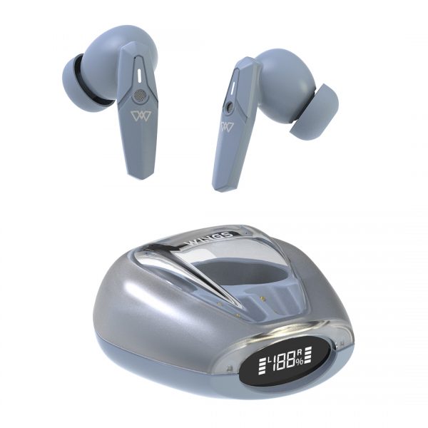 Wings Phantom 410 | 440 Digital Display EARBUDS Best Low Latency 40ms Wireless Earbuds, Bluetooth Headphones, Gaming Case with Digital Battery Indicator, 70 Hours Playtime, in Ear Airpods, ENC Mic, Touch Controls TWS Headset - Image 3