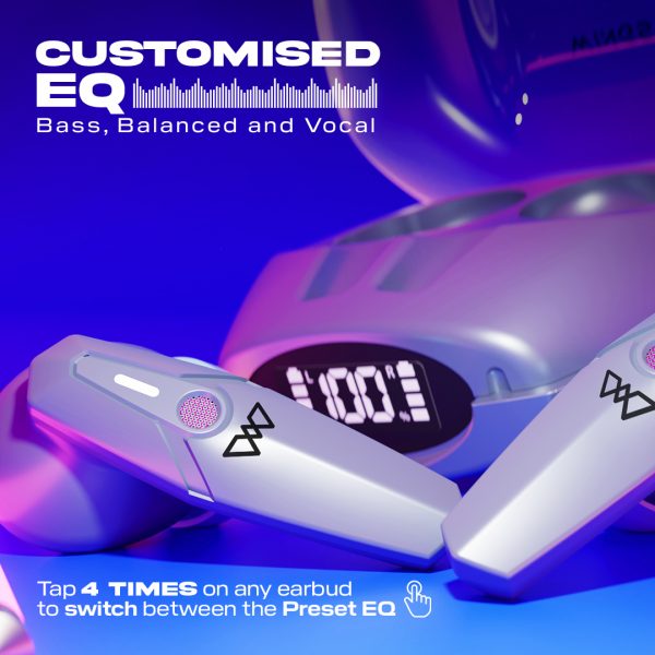 Wings Phantom 410 | 440 Digital Display EARBUDS Best Low Latency 40ms Wireless Earbuds, Bluetooth Headphones, Gaming Case with Digital Battery Indicator, 70 Hours Playtime, in Ear Airpods, ENC Mic, Touch Controls TWS Headset - Image 21