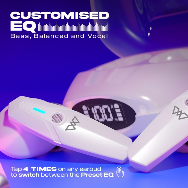Wings Phantom 410 | 440 Digital Display EARBUDS Best Low Latency 40ms Wireless Earbuds, Bluetooth Headphones, Gaming Case with Digital Battery Indicator, 70 Hours Playtime, in Ear Airpods, ENC Mic, Touch Controls TWS Headset - Image 20