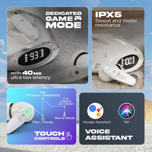 Wings Phantom 410 | 440 Digital Display EARBUDS Best Low Latency 40ms Wireless Earbuds, Bluetooth Headphones, Gaming Case with Digital Battery Indicator, 70 Hours Playtime, in Ear Airpods, ENC Mic, Touch Controls TWS Headset - Image 14