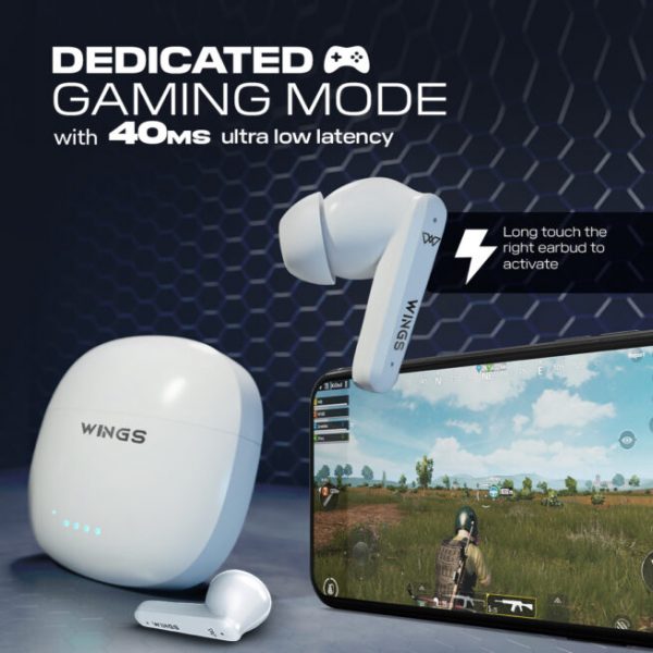Wings Phantom 380 ANC Best Low Latency 30Hrs Earbuds, ANC Bluetooth Wireless Headphones, Ergonomic Case with LED Lights, 50 Hours Playtime, Quad ENC Mic, TWS Headset with Touch Controls. - Image 9