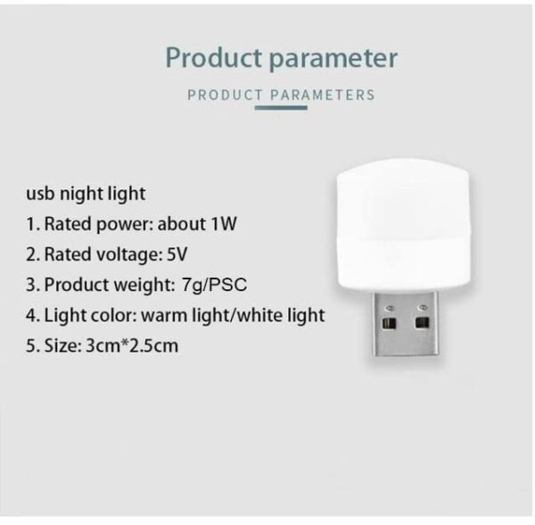 1W Mini USB Light Plug & Play Bulb for Reading Sleeping Camping - Image 4