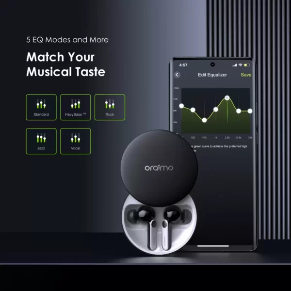 ORAIMO FreePods 4 30db ANC Earbuds with 35.5h Playtime,Quad ENC Mic,Custom EQ modes - Image 9