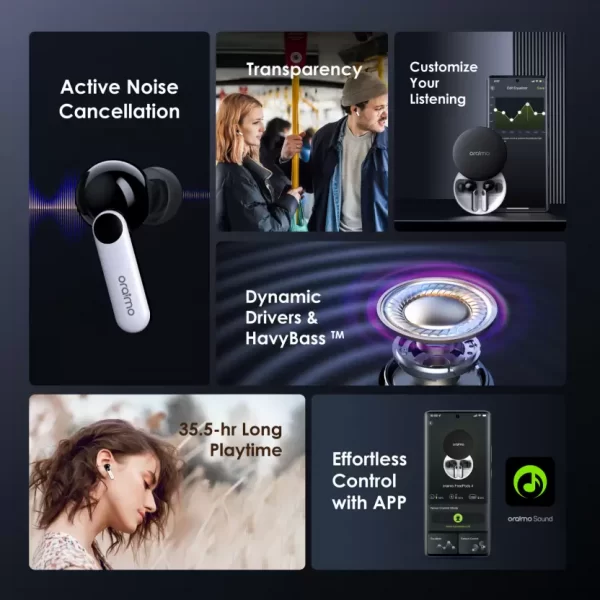 ORAIMO FreePods 4 30db ANC Earbuds with 35.5h Playtime,Quad ENC Mic,Custom EQ modes - Image 23