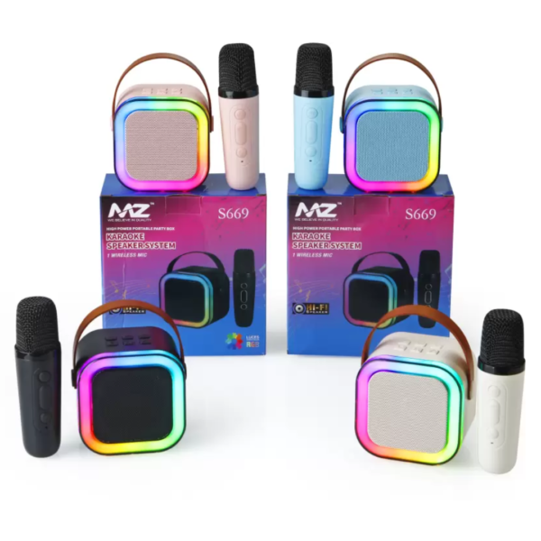 MZ S669 10W Bluetooth Speaker With Wireless Mic KARAOKE SPEAKER - Image 6