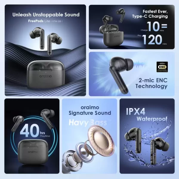 ORAIMO FreePods Lite Earbuds (Phantom Black) - Image 29