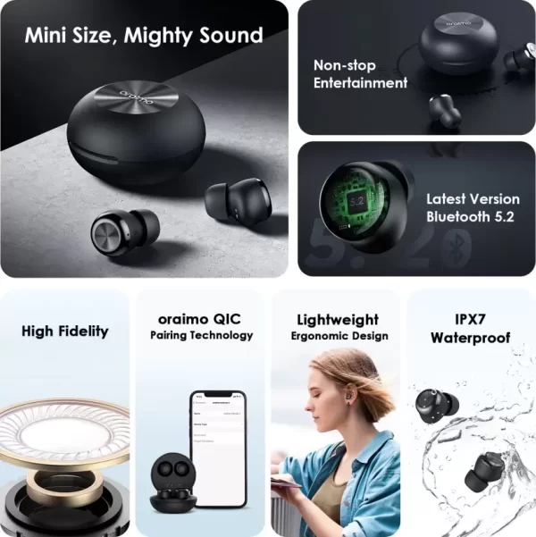 ORAIMO Airbuds 3 Earbuds ( Black ) - Image 41