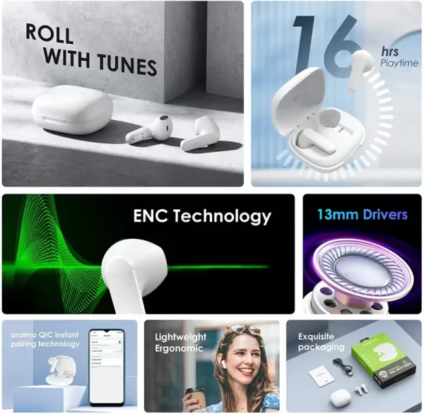 ORAIMO Roll Earbuds (White) - Image 15